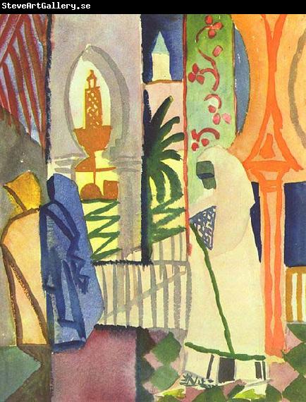 August Macke In the Temple Hall